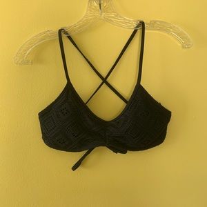 Aerie Blue Crochet Scoop Adjustable Bikini Top